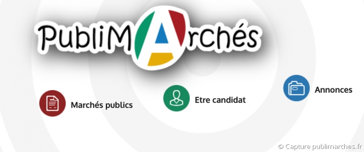 Capture d'écran de l'en-tête du site publimarches.fr