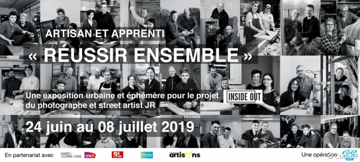 Affiche de l'opération : portraits en noir et blanc d'apprentis et maîtres d'apprentissage