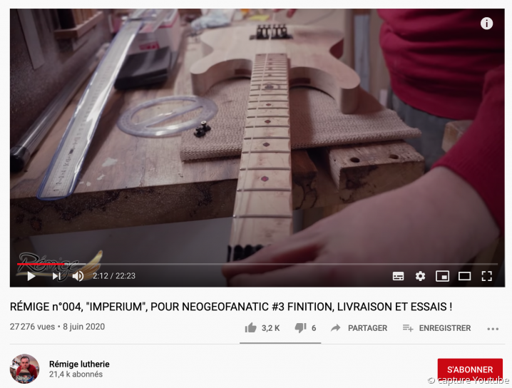 Remige Lutherie, artisan luthier youtubeur