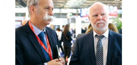 Bernard Stalter et Jean-Louis Freyd au stand des Chambres de métiers et de l'artisanat, au salon des maires 2019
