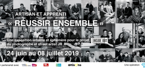 Affiche de l'opération : portraits en noir et blanc d'apprentis et maîtres d'apprentissage