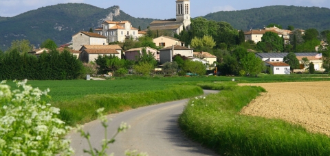 Vue du village de Beaulieu, en Ardèche